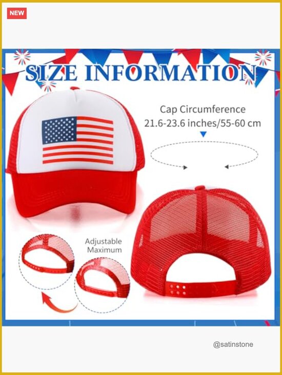 4 Pcs Patriotic Trucker Hats USA 250th Anniversary Baseball Caps Unisex